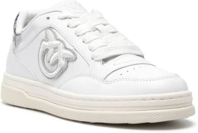 pinko Witte en Zilveren Sneakers Beige Dames