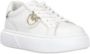 Pinko Witte Flatform Sneakers van Leer met Gouden Logo White Dames - Thumbnail 2