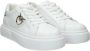 Pinko Witte Flatform Sneakers van Leer met Gouden Logo White Dames - Thumbnail 4