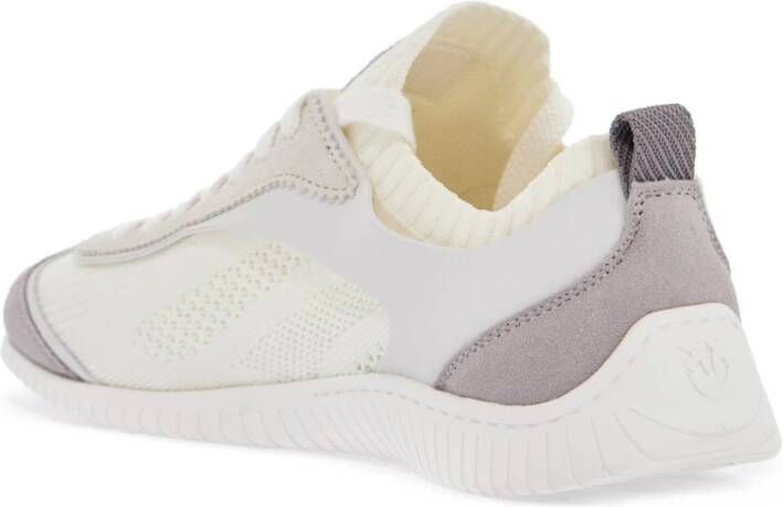 pinko Witte Gebreide Sneakers met Grijze Details White Dames