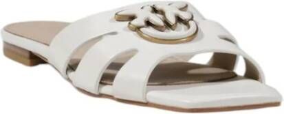 pinko Witte Leren Sandalen Lente Zomer Collectie White Dames