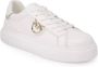 Pinko Leren Sneaker met Polyurethaan Samenstelling White Dames - Thumbnail 4