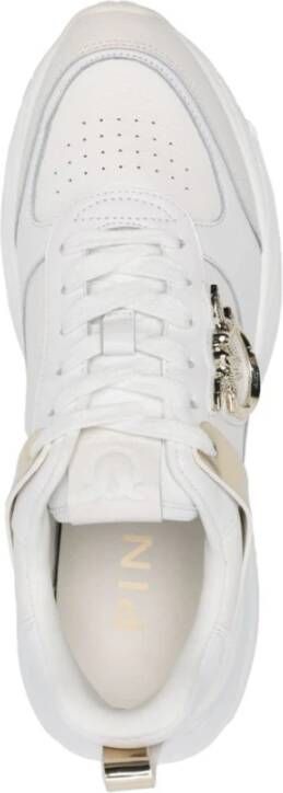 pinko Witte Leren Sneakers met Love Birds White Dames