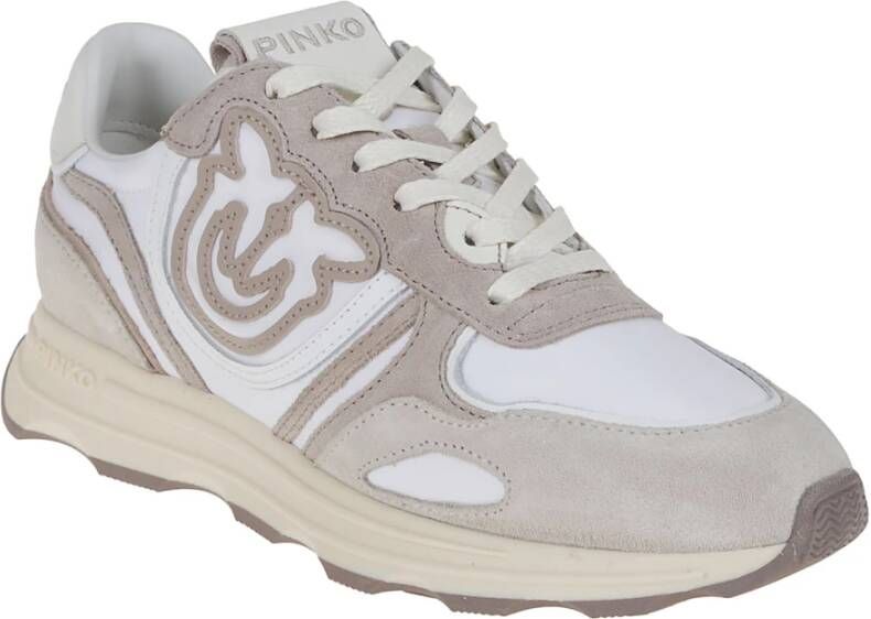 pinko Witte Leren Sneakers Moderne Stijl White Dames