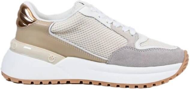 pinko Witte Mesh Leren Sneakers Love Birds Multicolor Dames