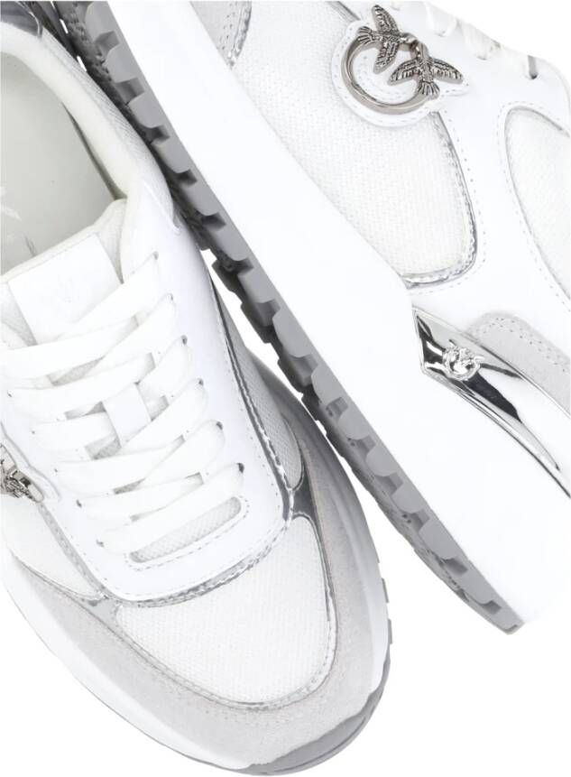 pinko Witte Sneakers met Metalen Details White Dames