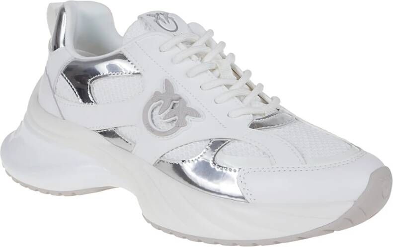 pinko Witte Sneakers met Spiegeleffect White Dames