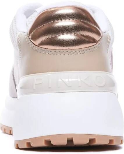 pinko Witte Suède en Mesh Sneakers White Dames