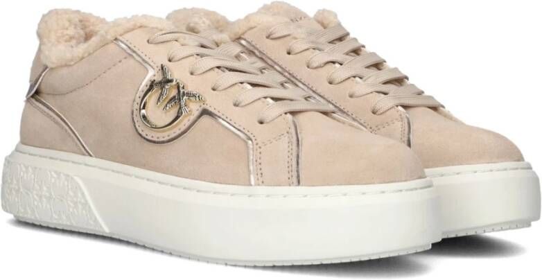 pinko Yoko 1.0 Beige Suede Sneakers Beige Dames