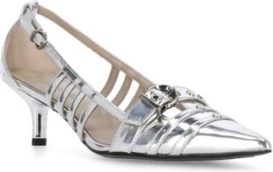 pinko Zilveren leren slingback met pijlneus Gray Dames