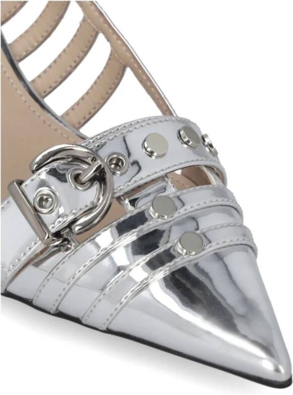 pinko Zilveren Platte Schoenen Gray Dames