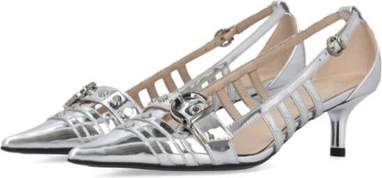 pinko Zilveren Platte Schoenen Gray Dames