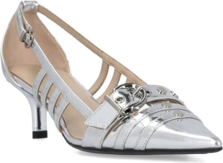 pinko Zilveren Platte Schoenen Gray Dames