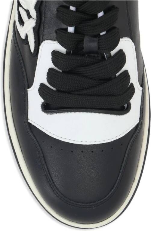 pinko Zwart Wit Kalfsleren Sneakers Black Dames