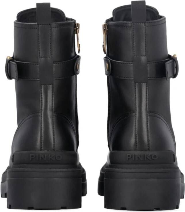 pinko Zwarte Enkellaarzen Black Dames