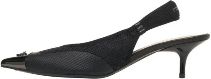 pinko Zwarte Hakken Puntige Logo Pumps Black Dames