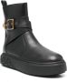 Pinko Zwarte Leren Mid-Top Sneaker Black Dames - Thumbnail 2