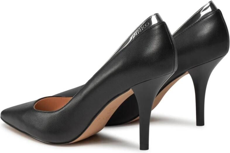 pinko Zwarte Leren Pumps Black Dames