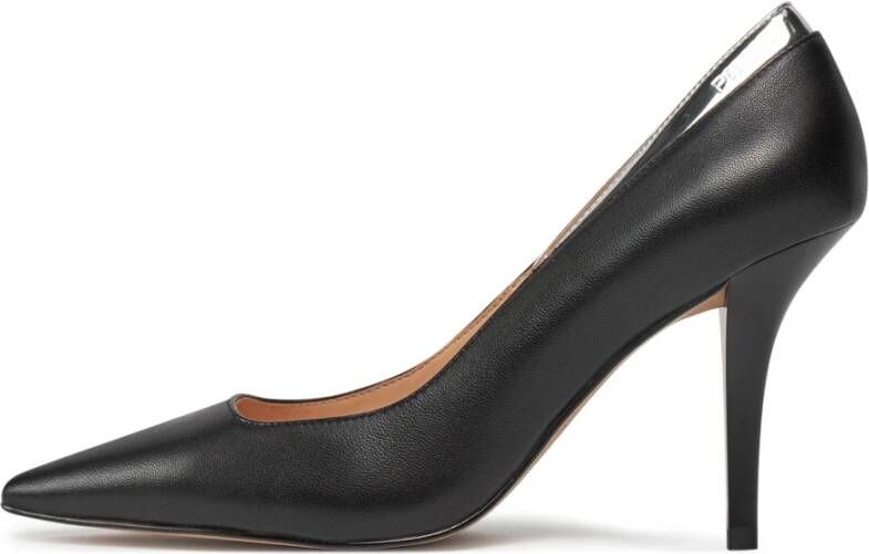 pinko Zwarte Leren Pumps Black Dames