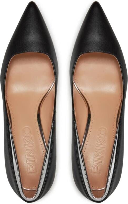 pinko Zwarte Leren Pumps Black Dames