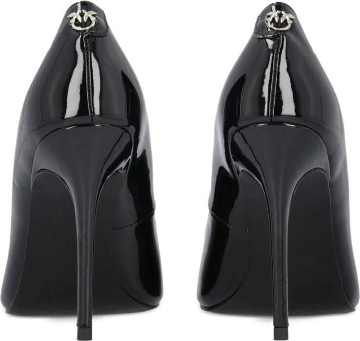 pinko Zwarte Leren Pumps voor Vrouwen Black Dames