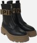 Pinko Zwarte Leren Rits Platte Schoenen Black Dames - Thumbnail 9