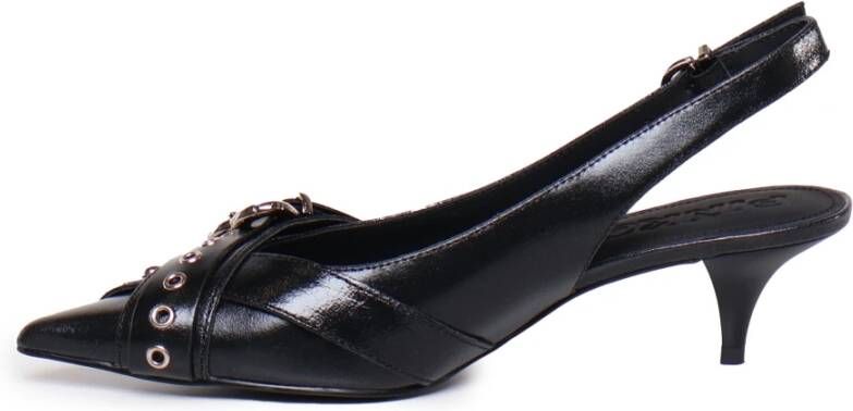 pinko Zwarte Leren Slingback Band Schoenen Black Dames