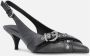 Pinko Zwarte leren slingback hakken met gesp Black Dames - Thumbnail 5