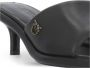 Pinko Zwarte leren slippers met Love Birds Black Dames - Thumbnail 6