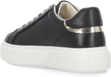 pinko Zwarte leren sneakers met Love Birds Black Dames