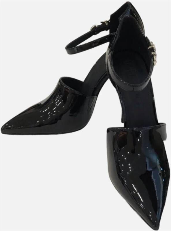 pinko Zwarte platte schoenen met enkelband Black Dames