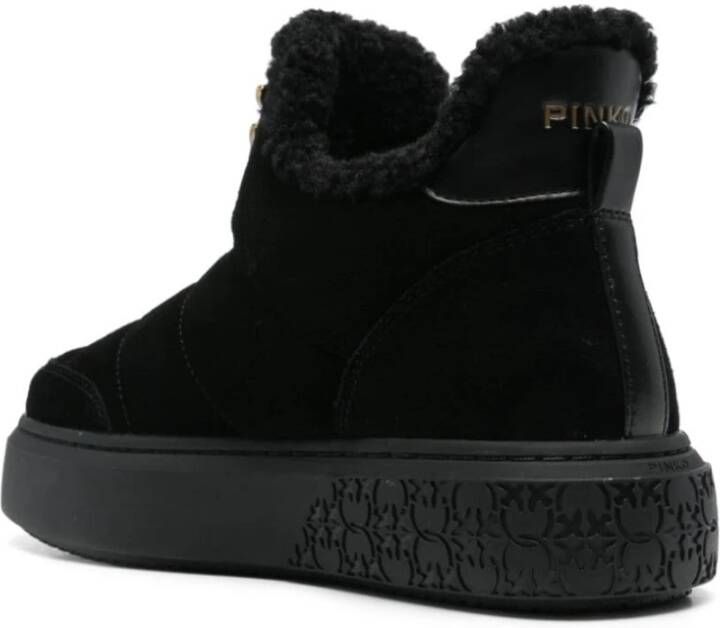 pinko Zwarte Slip-On Gewatteerde Laarzen Black Dames