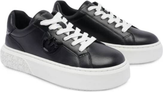 pinko Zwarte Sneakers met Love Birds Logo Black Dames