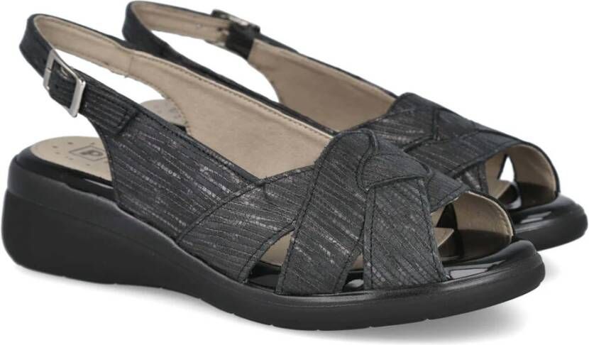 Pitillos Esparto wedges Black Dames