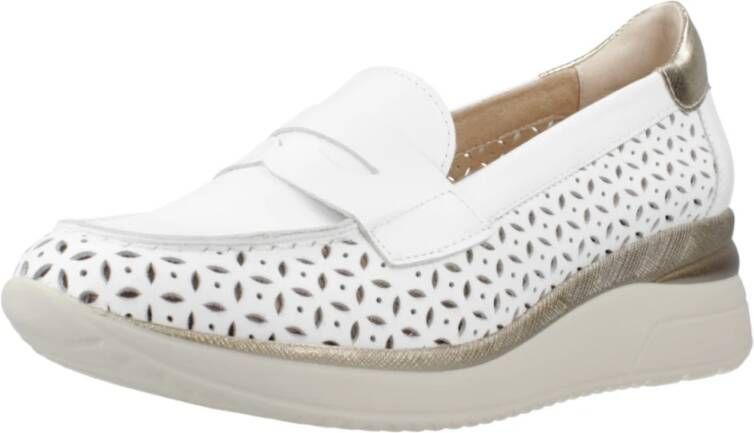 Pitillos Elegante Picados Loafers voor Vrouwen White Dames