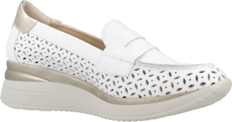 Pitillos Elegante Picados Loafers voor Vrouwen White Dames