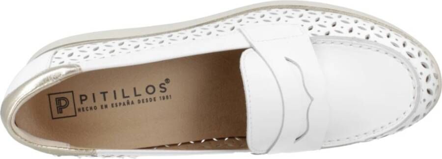 Pitillos Elegante Picados Loafers voor Vrouwen White Dames