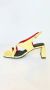 Plan C Italiaanse Crisscross Toe-Loop Slingback Sandalen Yellow Dames - Thumbnail 4