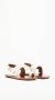 Plan C Leren Teenring Sandalen White Dames - Thumbnail 4