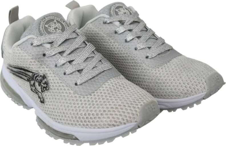 Plein Sport Zilveren Polyester Sport Sneakers Grijs Dames