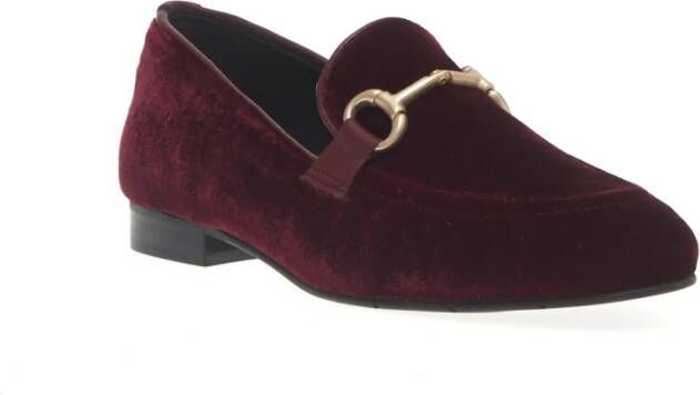 Poesie Veneziane Bordeaux Velvet Moccasins Aw23 Red Dames