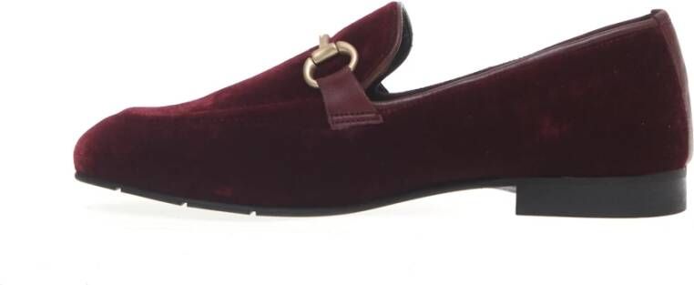 Poesie Veneziane Bordeaux Velvet Moccasins Aw23 Red Dames