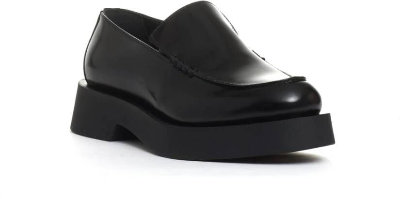 Poesie Veneziane Zwarte Gladde Abrasivato Loafer Black Dames