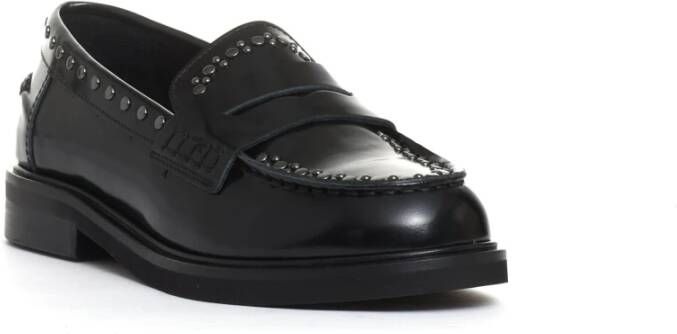 Poesie Veneziane Zwarte Stud Loafer Schoenen Black Dames