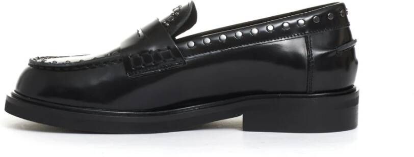 Poesie Veneziane Zwarte Stud Loafer Schoenen Black Dames