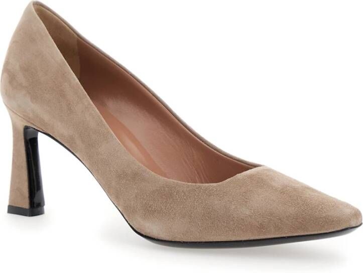 Pollini Beige Suède Pumps met Puntige Neus Beige Dames