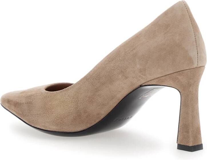 Pollini Beige Suède Pumps met Puntige Neus Beige Dames