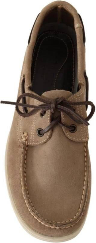 Pollini Beige Suède Veterschoen Beige Heren