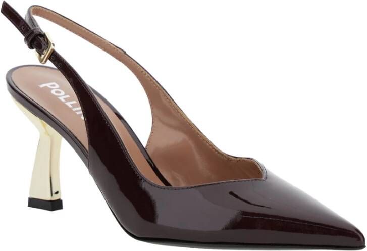 Pollini Bordeaux Hiel Metaal Schoen Vrouw Red Dames