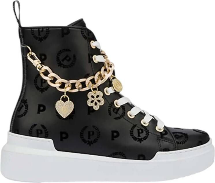 Pollini Hoge Top Sneakers Black Dames